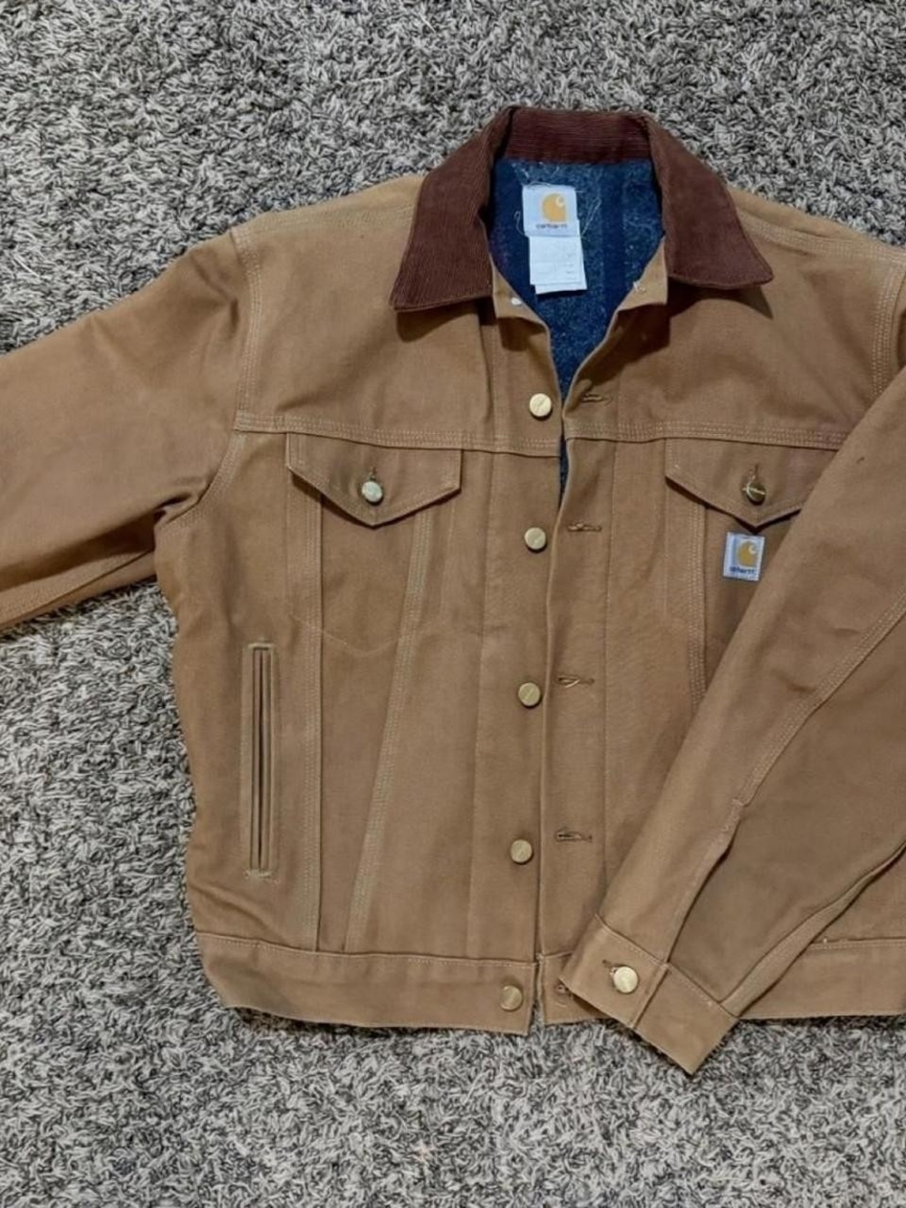 Carhartt Tan Brown Canvas Lined Work Jacket